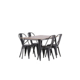 Tempe, Tempe Rektangulär matgrupp Svart, Valnöt, 140 x 80