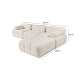 Tallinn 3-sits med puff (300-200 x 100 x 80 cm) Hörnsoffa Creme