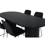 Bianca, Muce Oval matgrupp Svart, Svart, 200 x 90