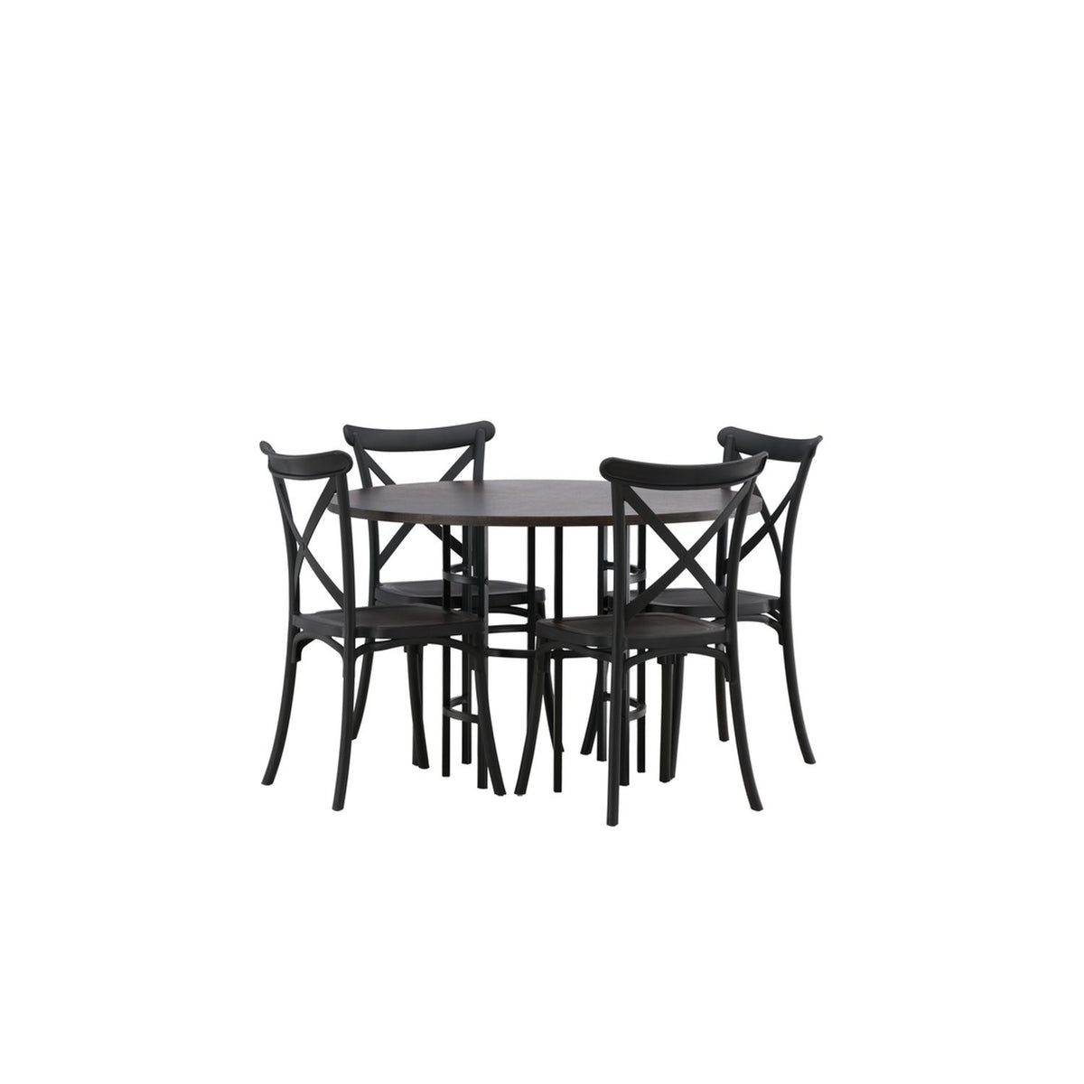 Copenhagen, Crosett Rund matgrupp Svart, Mocka, 4st