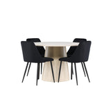 Lanzo, Night Rund matgrupp Svart, Vitputsad, 4st
