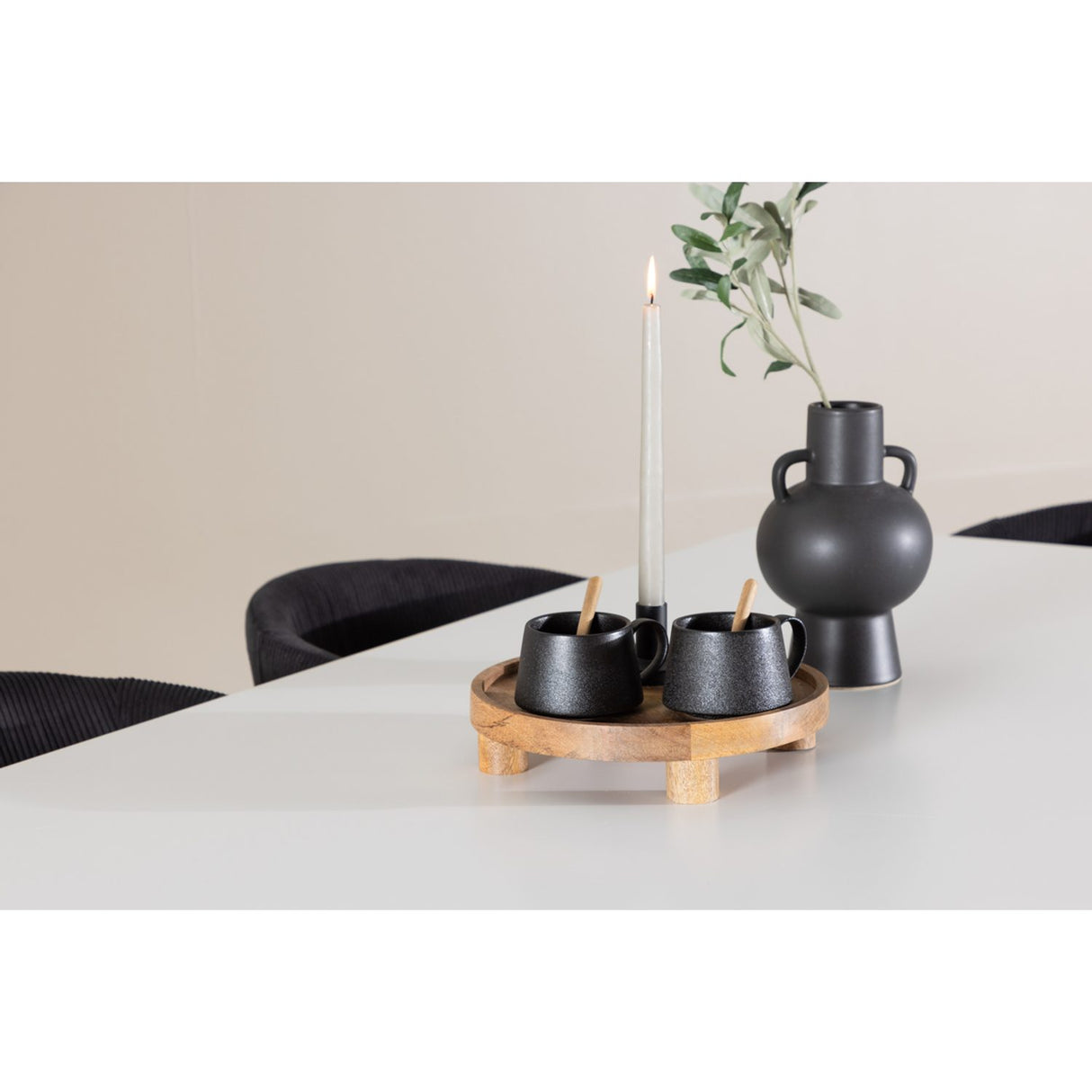 Silar, Berit Rektangulär matgrupp Svart, Vit, 180 x 90