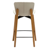 Paragon Barstol Bone White bouclé, Oak