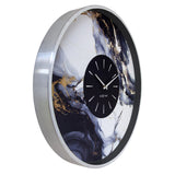 Marble duo 48 cm /vit Väggklocka Silver