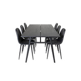 Sleek, Polar Rektangulär matgrupp Svart, Svart, 195 x 95