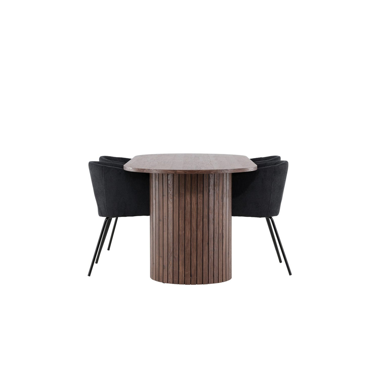 Härön, Berit Ovalt matgrupp Svart, Mocka, 200 x 90