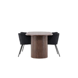 Härön, Berit Ovalt matgrupp Svart, Mocka, 200 x 90