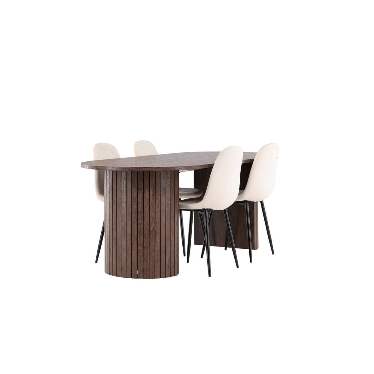 Härön, Polar Ovalt matgrupp Beige,Svart, Mocka, 200 x 90