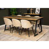 Jakarta, Sammet Rektangulär matgrupp Beige, Svart, Svart,Natur, 200 x 90