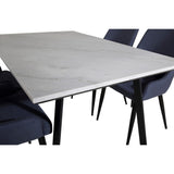 Estelle, Plaza Rektangulär matgrupp Svart,Blå, Svart, vit, 140 x 90