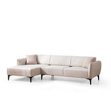 Belissimo (140-270 x 95 x 67 cm) Hörnsoffa Offwhite, Vänster