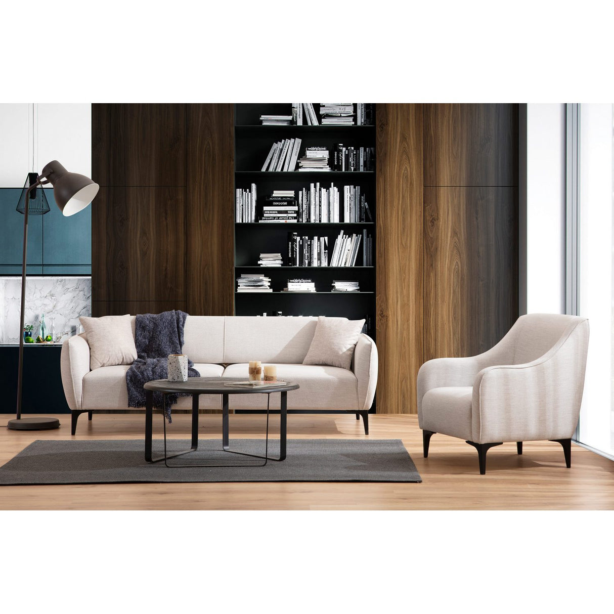 Santiago (220 x 67 x 95 cm) 3-sitssoffa Offwhite