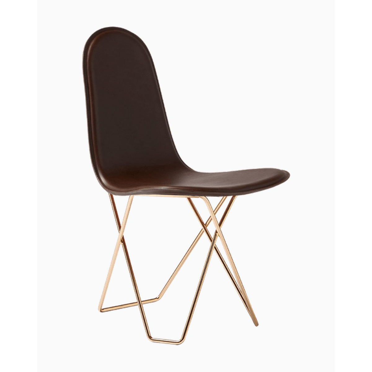 Cactus Leather Stol Chocolate, Guld