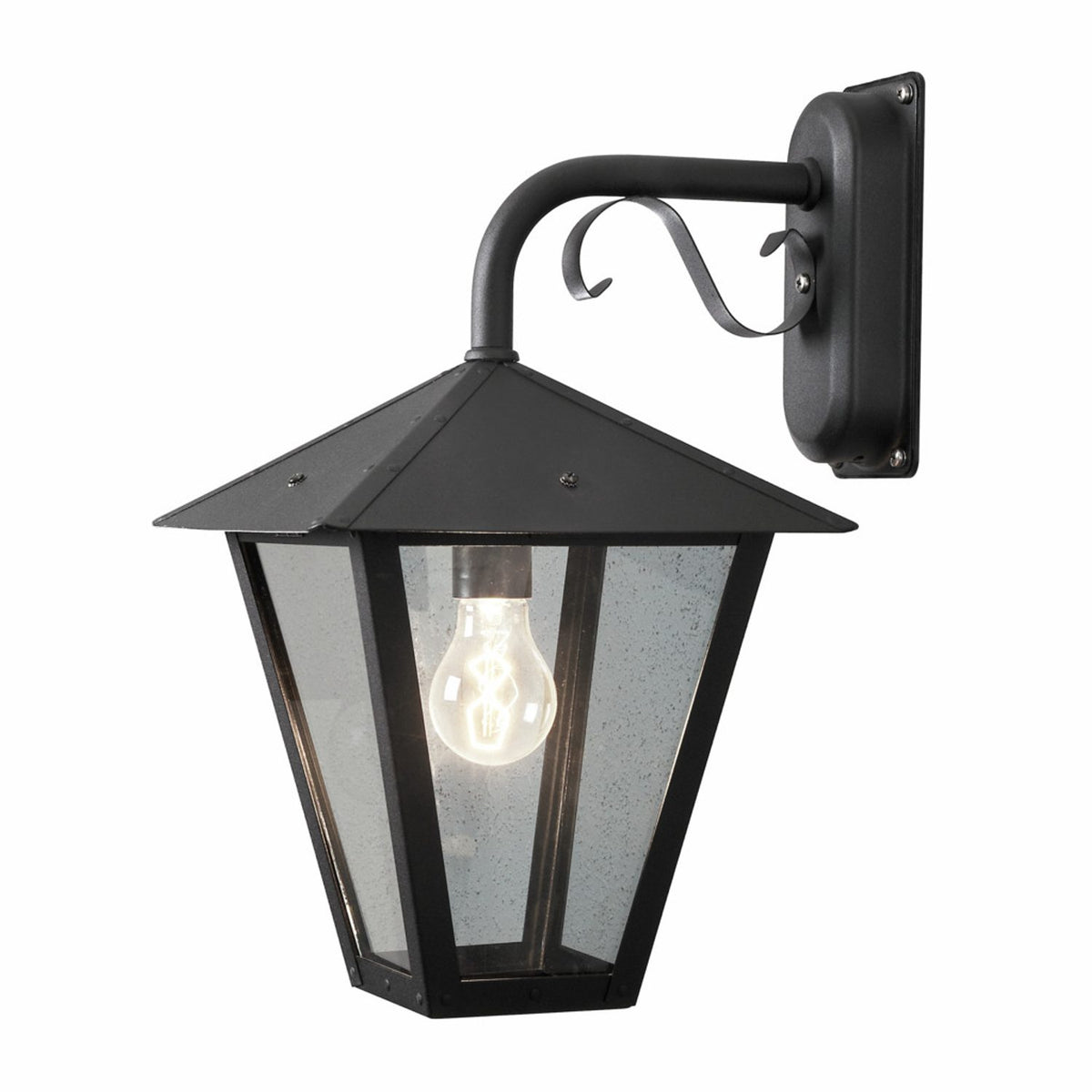 Benu E27 32 cm Vägglampa Ute Ned, Svart