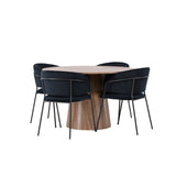 Lanzo, Selma Rund matgrupp Svart, Natur, 4st