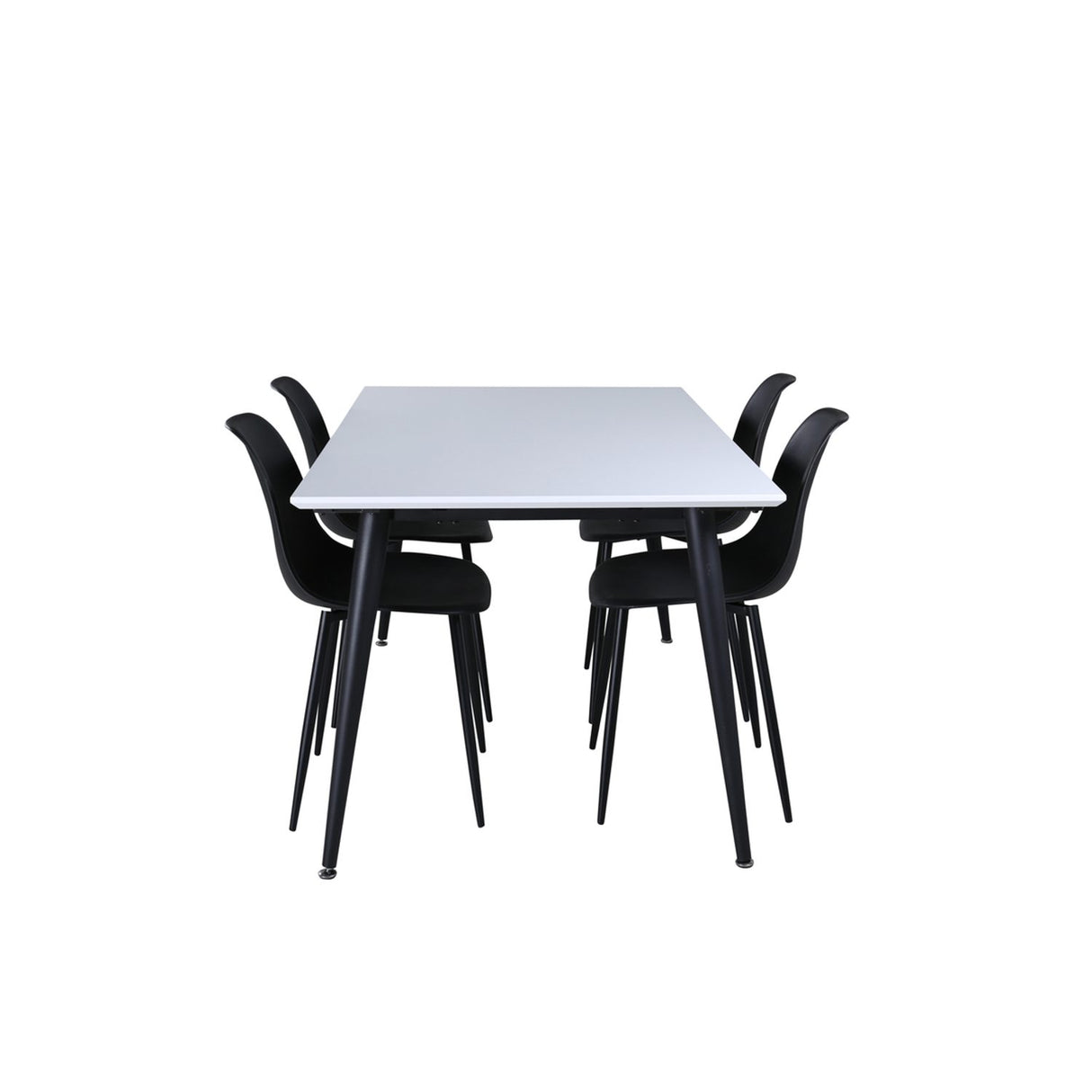 Jimmy, Polar Rektangulär matgrupp Svart, Svart, vit, 150 x 90