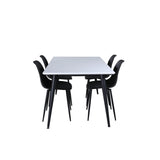 Jimmy, Polar Rektangulär matgrupp Svart, Svart, vit, 150 x 90