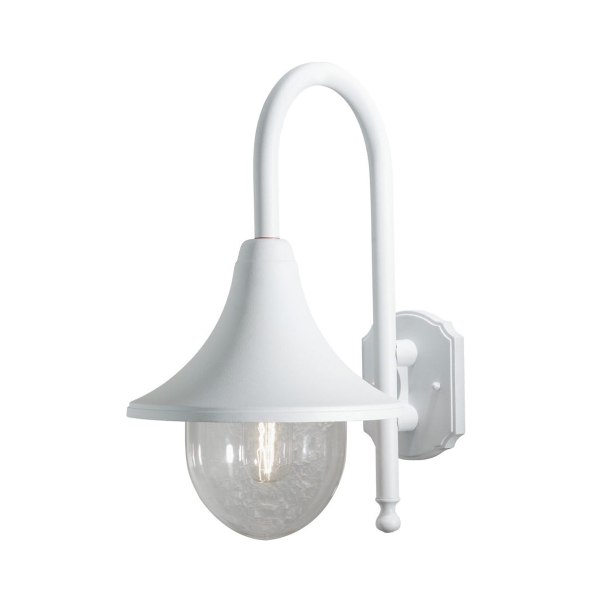 Bari E27 Ner Vägglampa Ute Mattvit