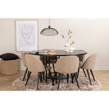 Copenhagen, Velvet Rund matgrupp Beige,Svart, Svart, ⌀140