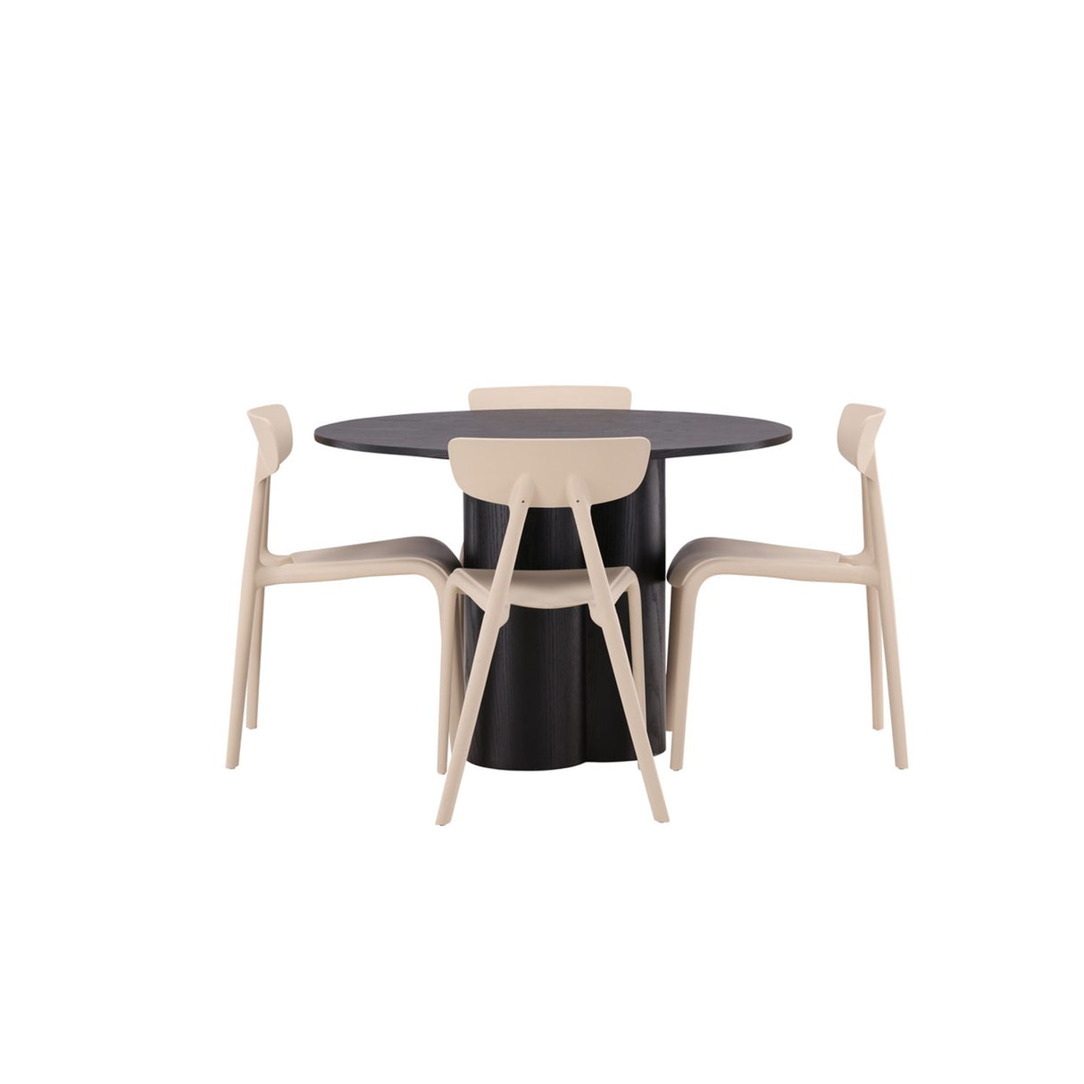 Olivia, Ursholmen Rund matgrupp Beige, Svart, ⌀110