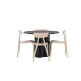 Olivia, Ursholmen Rund matgrupp Beige, Svart, ⌀110