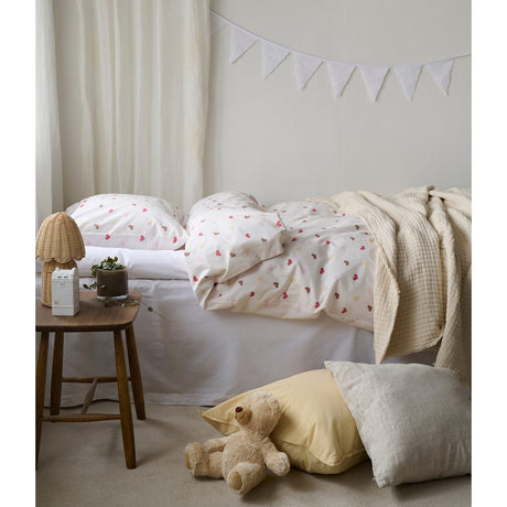 2-Dels Set Hjärtrud Påslakanset Enkelsäng Beige
