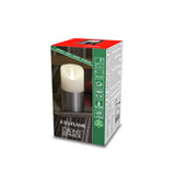 Vaxljus vitt med folie LED timer 4/8h 2xC Dekorationsljus El 7,5x13,5cm, Silver