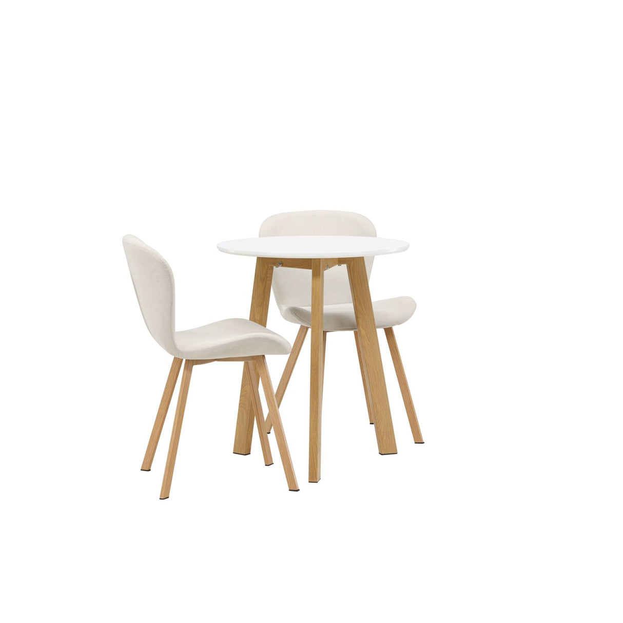 Leonora, Lilja Rund matgrupp Beige, Natur, Vit, ⌀65
