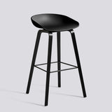 AAS 32 75 cm Barpall Black 2.0, Black – ekfaner med vattenbaserad lack, Black – pulverlackerat stål