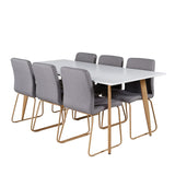 Polar, Mace Rektangulär matgrupp Grå,Natur, Natur,VIT, 180 x 90