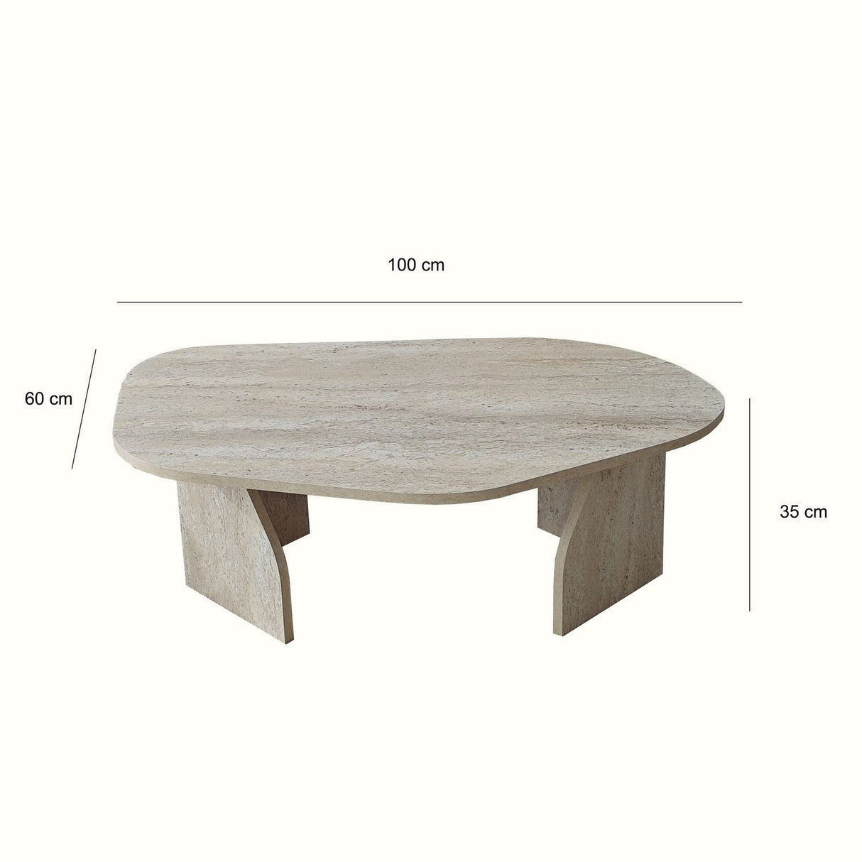 Nova (100 x 35 x 60 cm) Soffbord Travertin