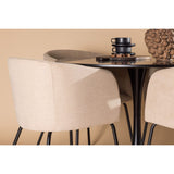 Glade, Berit Rund matgrupp Beige, Svart, Svart, ⌀100