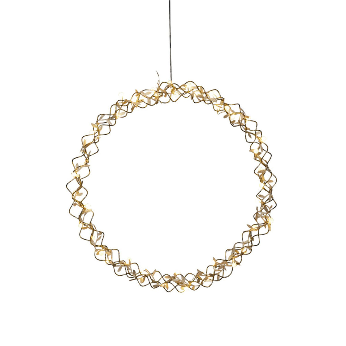 Dekoration 45 cm 40 varmvita LED Julkrans med Belysning Mässing
