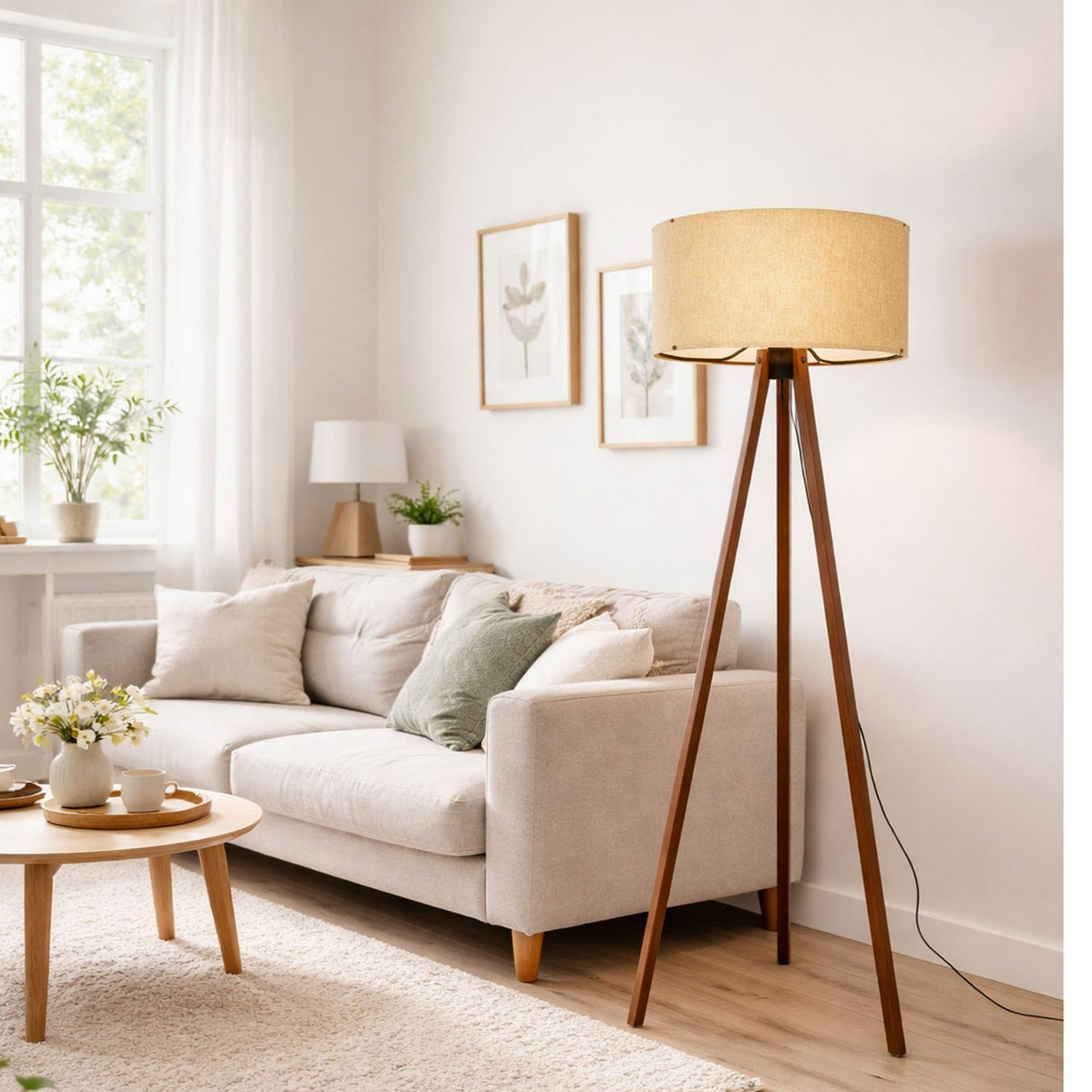 Hobart (21 x 38 cm) Beige Golvlampa