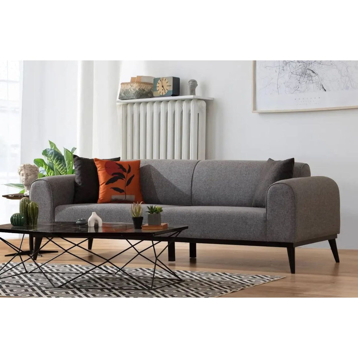 Lima 3-sits (220 x 84 x 77 cm) 3-sits bäddsoffa Ljusgrå