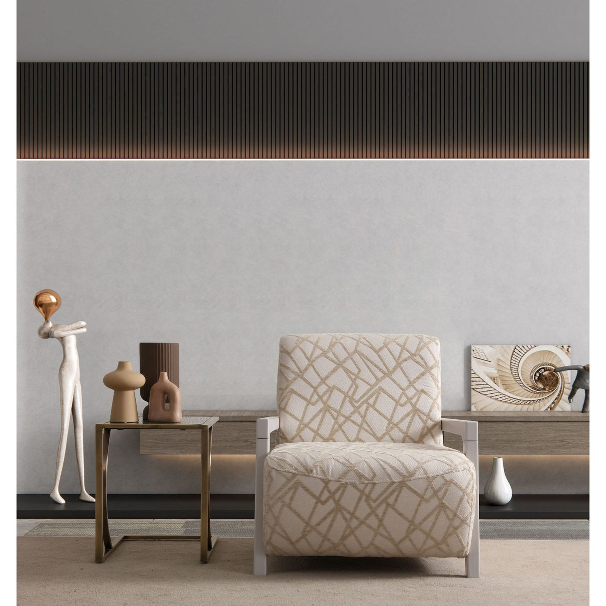 Toscana Cream / Ljusbeige (75 x 60 x 87 cm) Öronlappsfåtölj