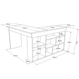 Paramaribo Five (129 x 72 x 120 cm) Skrivbord Atlantisk furu vit