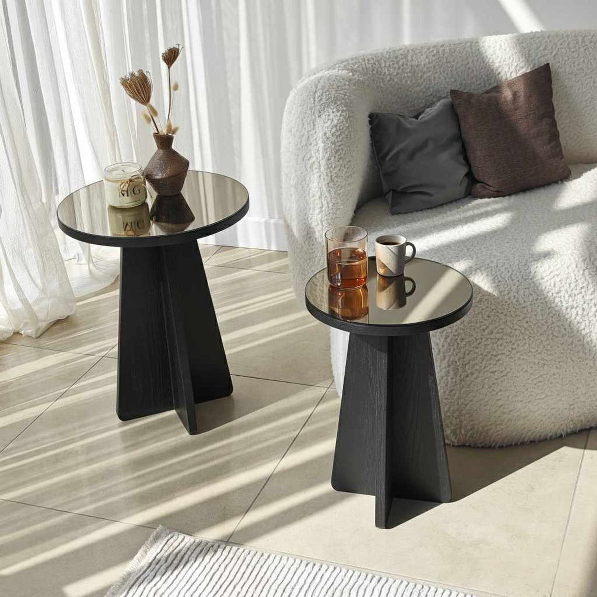Yasmine Sidobordsset Svart / Brons