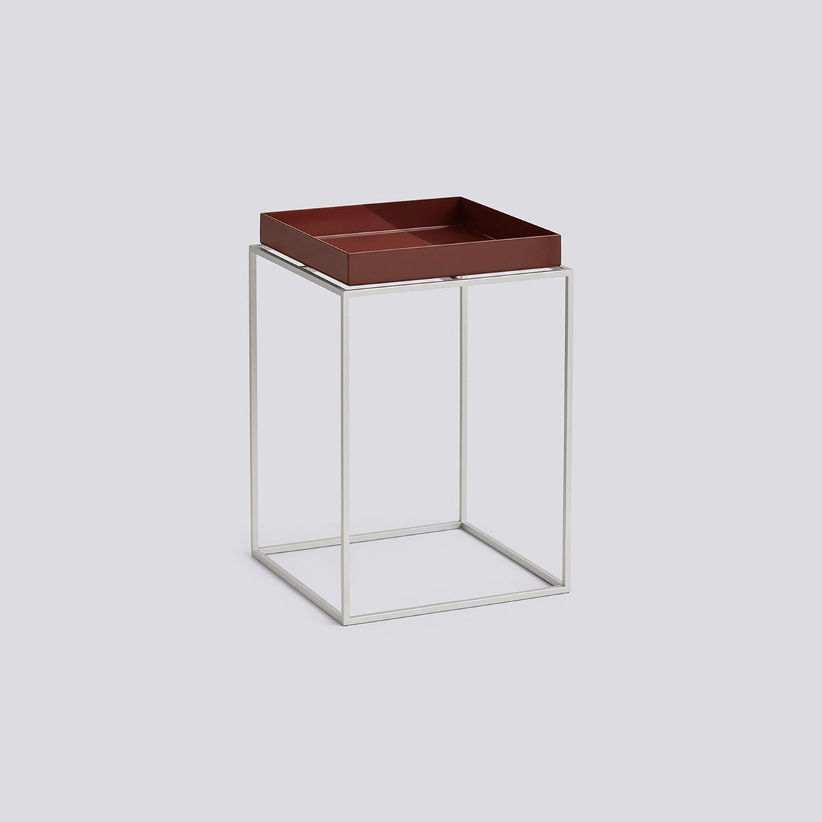 Tray Table L30 × B30 × H44 cm Brickbord Chocolate High gloss, Silikonbelagt stål