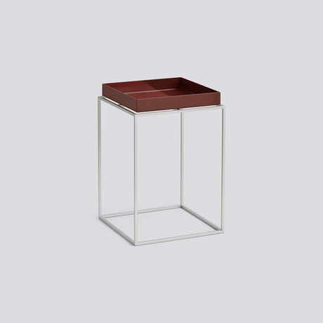 Tray Table L30 × B30 × H44 cm Brickbord Chocolate High gloss, Silikonbelagt stål
