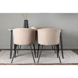 Tempe, Berit Rektangulär matgrupp Beige, Svart, Valnöt, 140 x 80