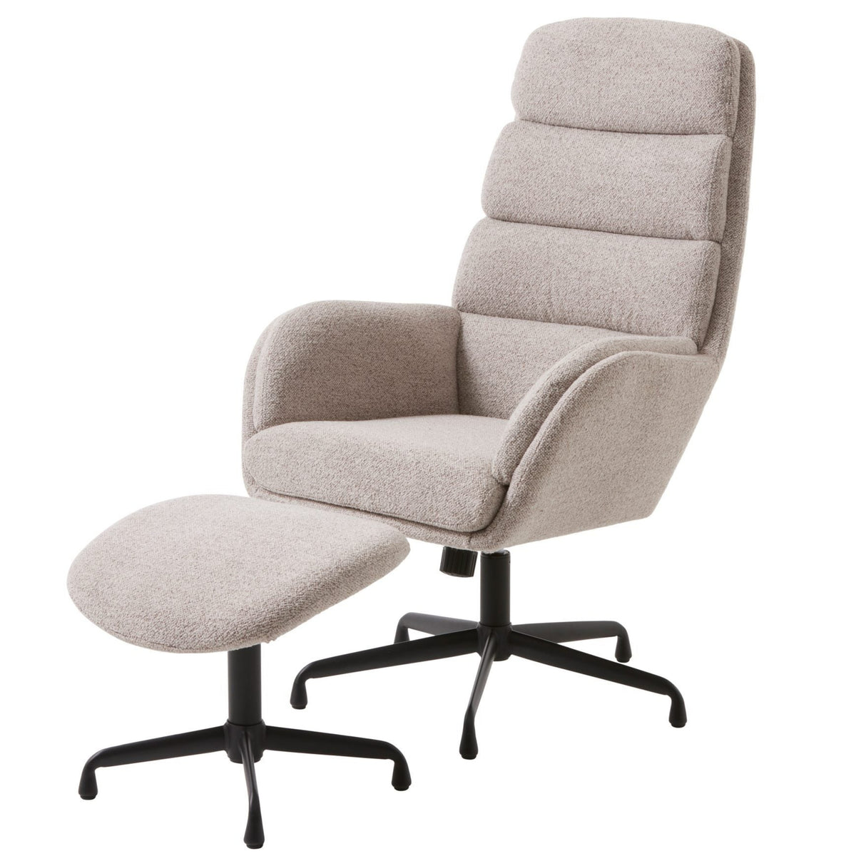 Gregory Fåtölj & Fotpall Taupe Bouclé