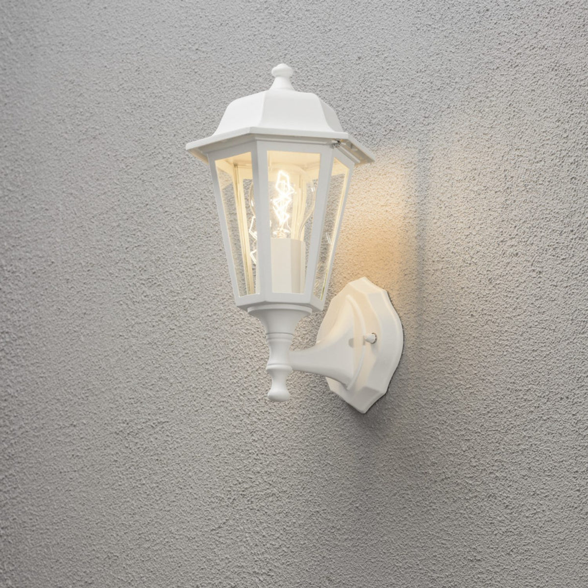 Budget Upp E27 Vägglampa Ute Vit, 17.5 cm