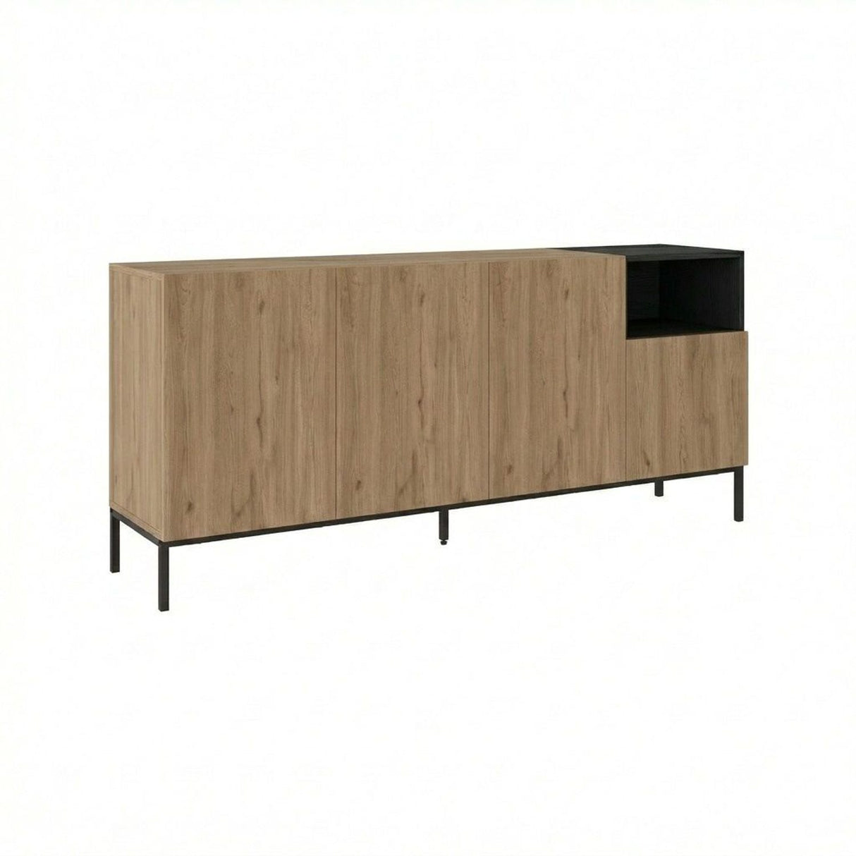 Helsingfors 180 (180 x 80 x 41,8 cm) Konsolbord Naturlig ekträ svart sandsten