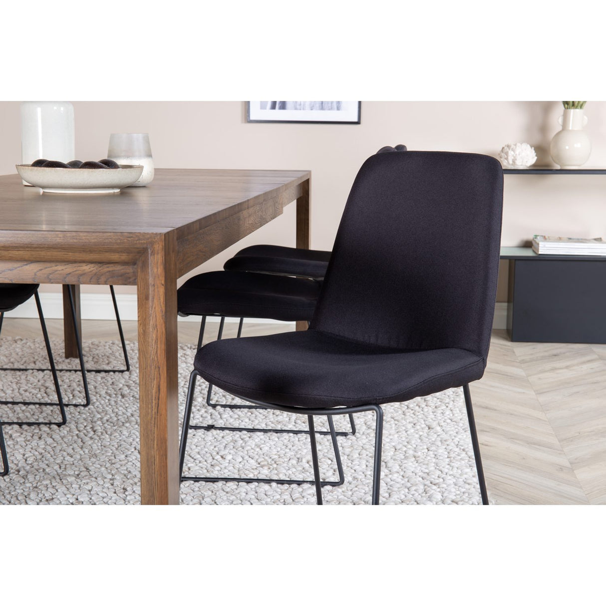 Slider, Muce Rektangulär matgrupp Svart, Natur, 6st