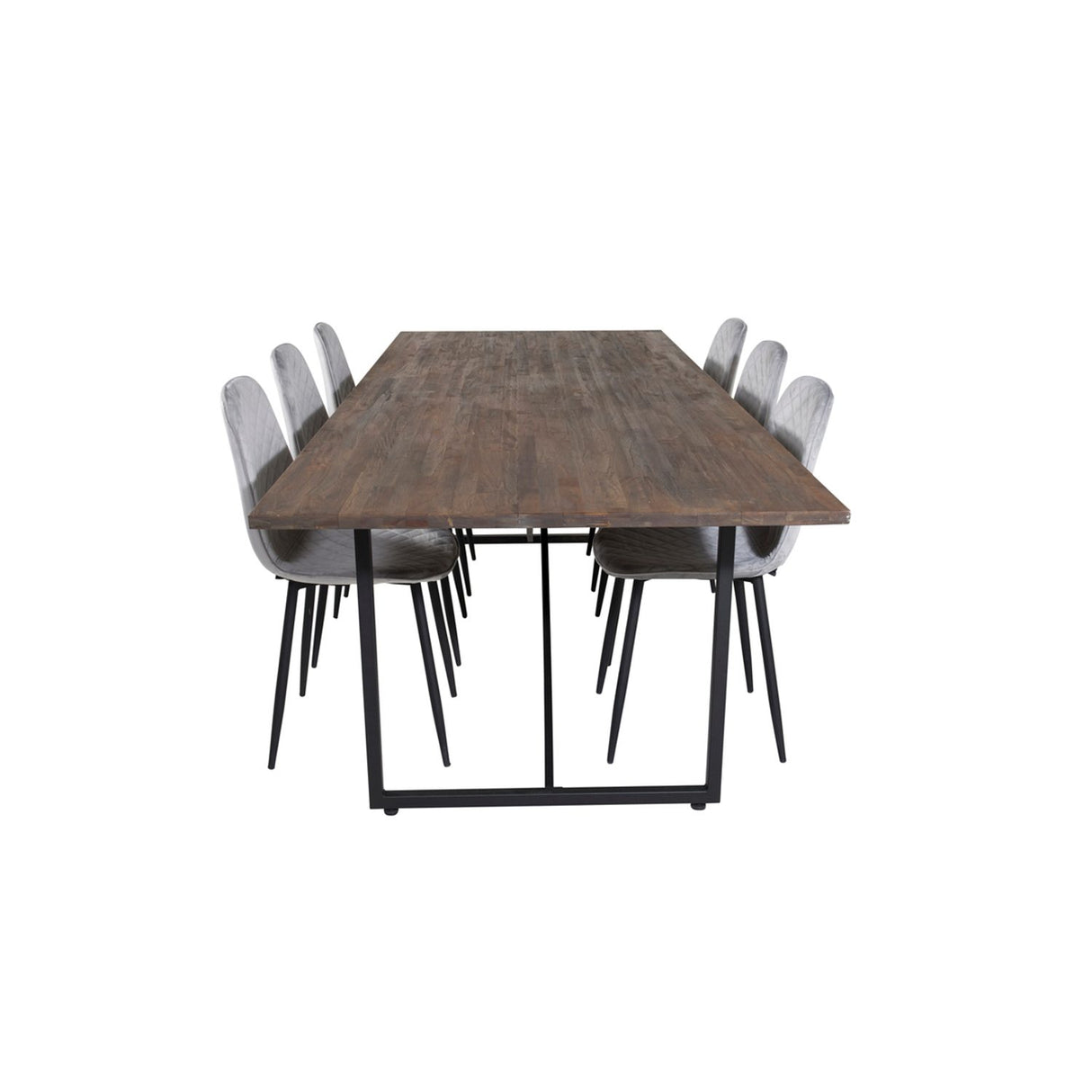 Padang, Polar Rektangulär matgrupp Svart,Grå, Svart,Natur, 250 x 100