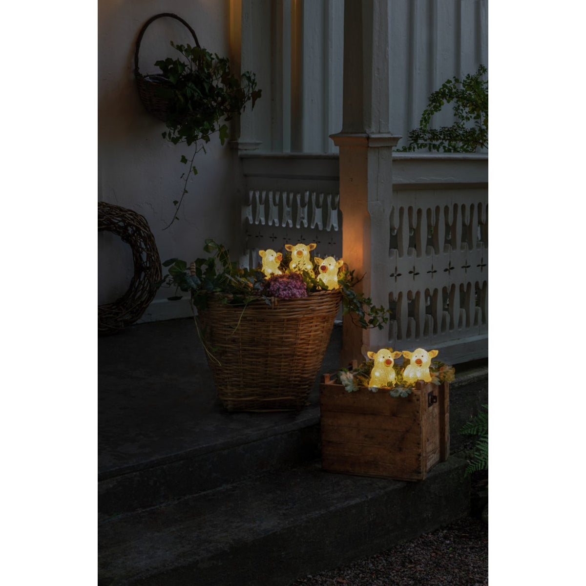Grisar akryl 5st LED Ljusdekoration Ute Transparent