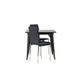 Tempe, Lily Rektangulär matgrupp Svart,Silver, Svart, 80 x 80