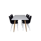Polar, Polar Rektangulär matgrupp Svart,Vit, Natur,VIT, 180 x 90