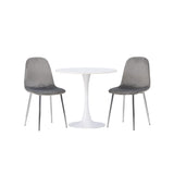 Hamden, Eva Rund matgrupp Silver, Vit, ⌀80